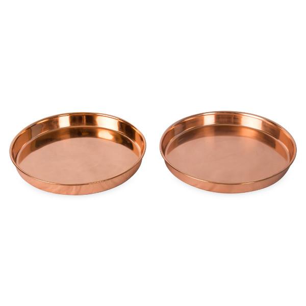Round Copper Trays for Home Decor - Elegant Handmade Metal Serving Tray for Dining, Coffee Table, or Wall Display - Perfect for Entertaining & Gift Giving