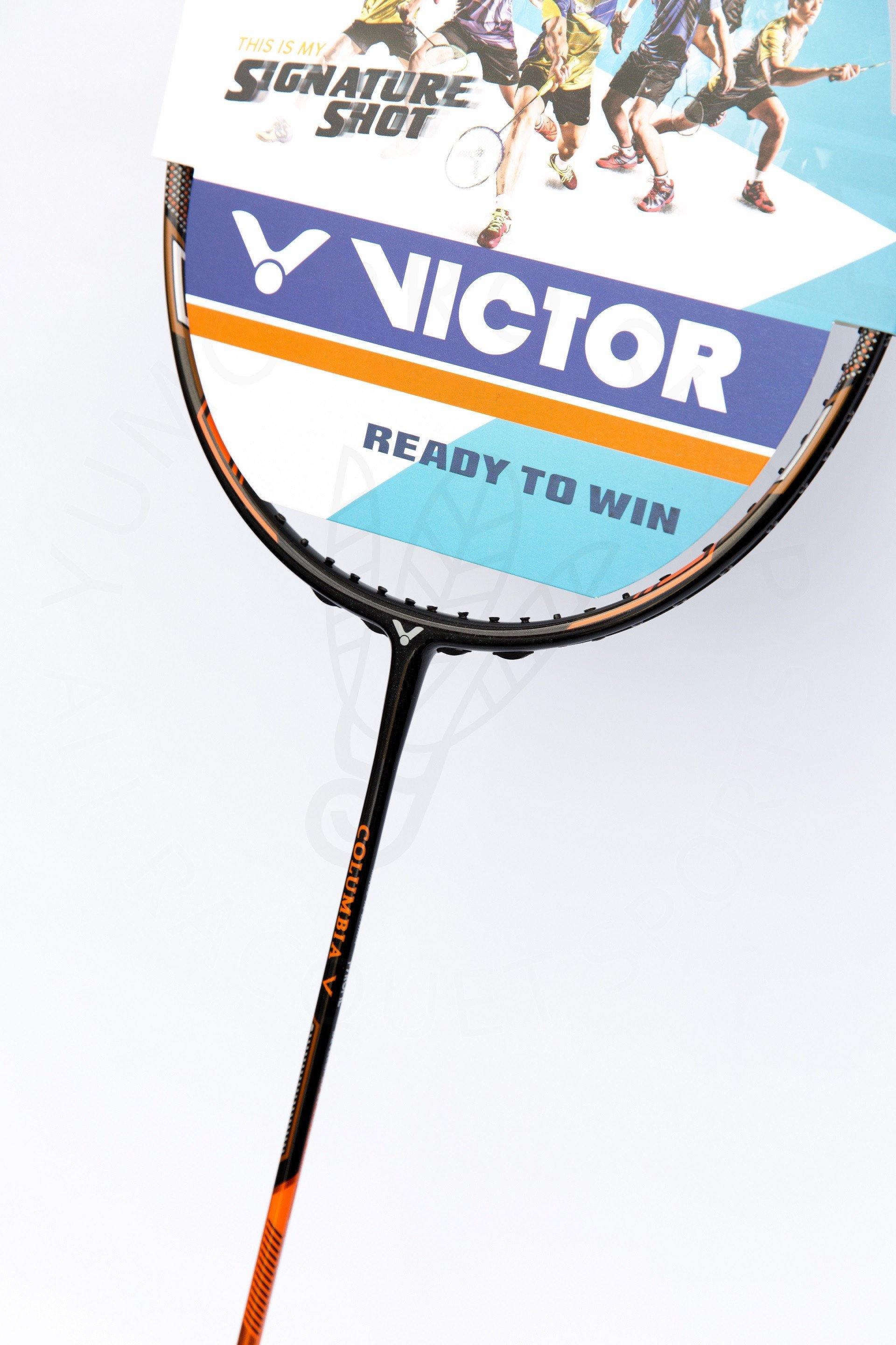 Victor Columbia V Badminton Racket - Lightweight Carbon Fiber Shuttlecock Racket for Professional & Recreational Play - Perfect for Indoor & Outdoor Badminton Games, Training, and Tournaments