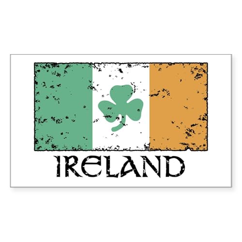 White - Ireland Flag Rectangle Sticker