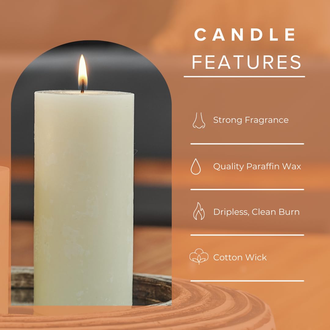 Simply Soson 3x6 Inch Ivory Scented Candles Set of 3 - Eucalyptus Sage, Citrus, Rustic Lavender - Home Aromatherapy Decor for Relaxation, Meditation & Gift Giving