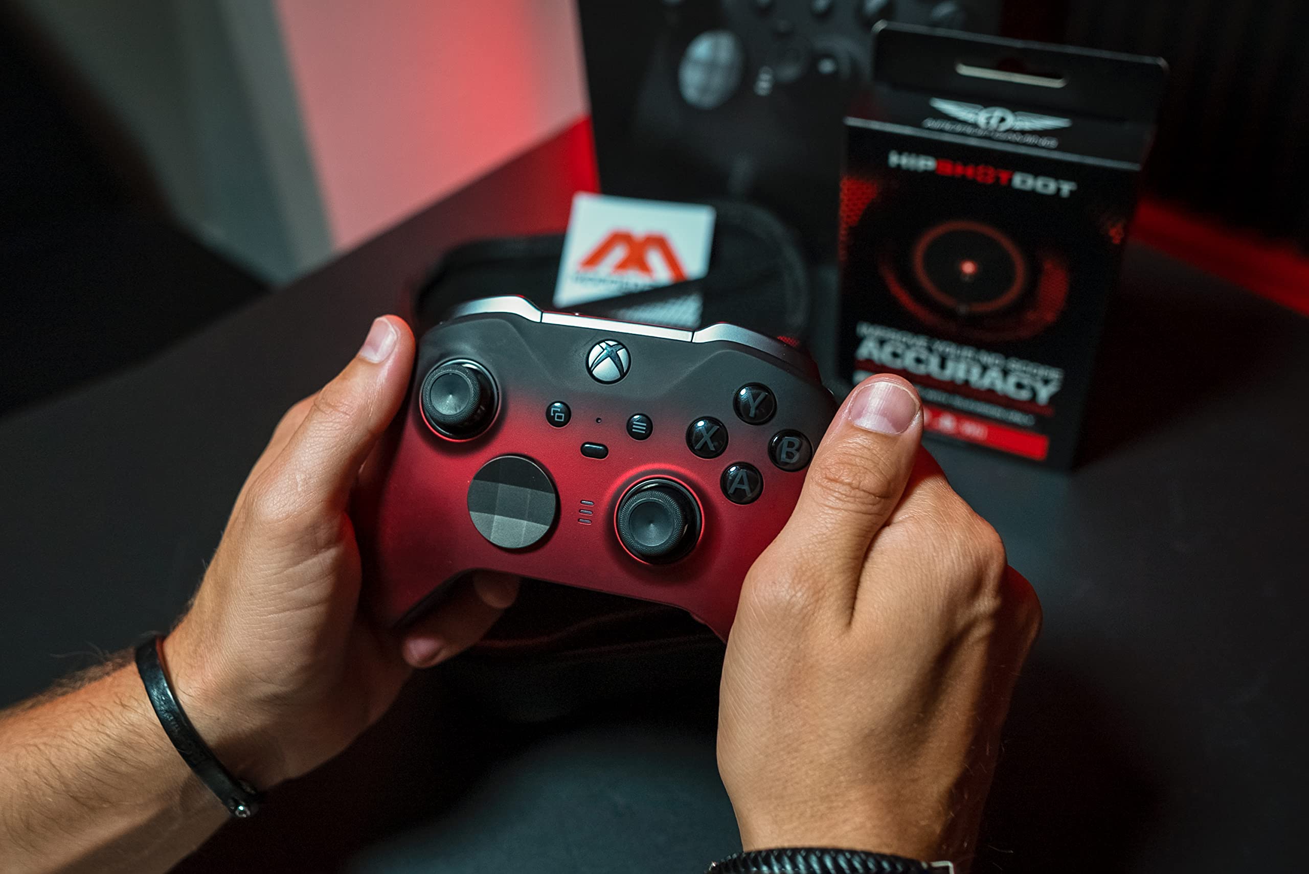 Wireless MODDED Controller for Xbox ONE Elite Series 2 & PC - FPS Gaming - Shadow Red