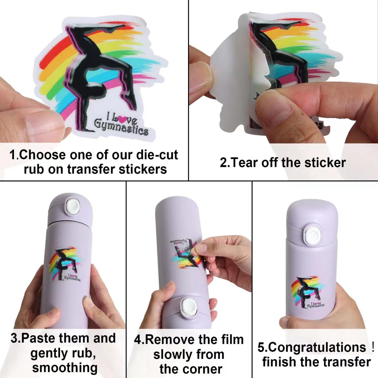 50 PCS Motivational Rub-On Transfer Stickers - Inspirational Words for Kids, Teens & Students - Die-Cut Decorative Stickers for Crafts, Water Bottles, Helmets & Furniture - Perfect for DIY Projects, School Supplies & Home Decor