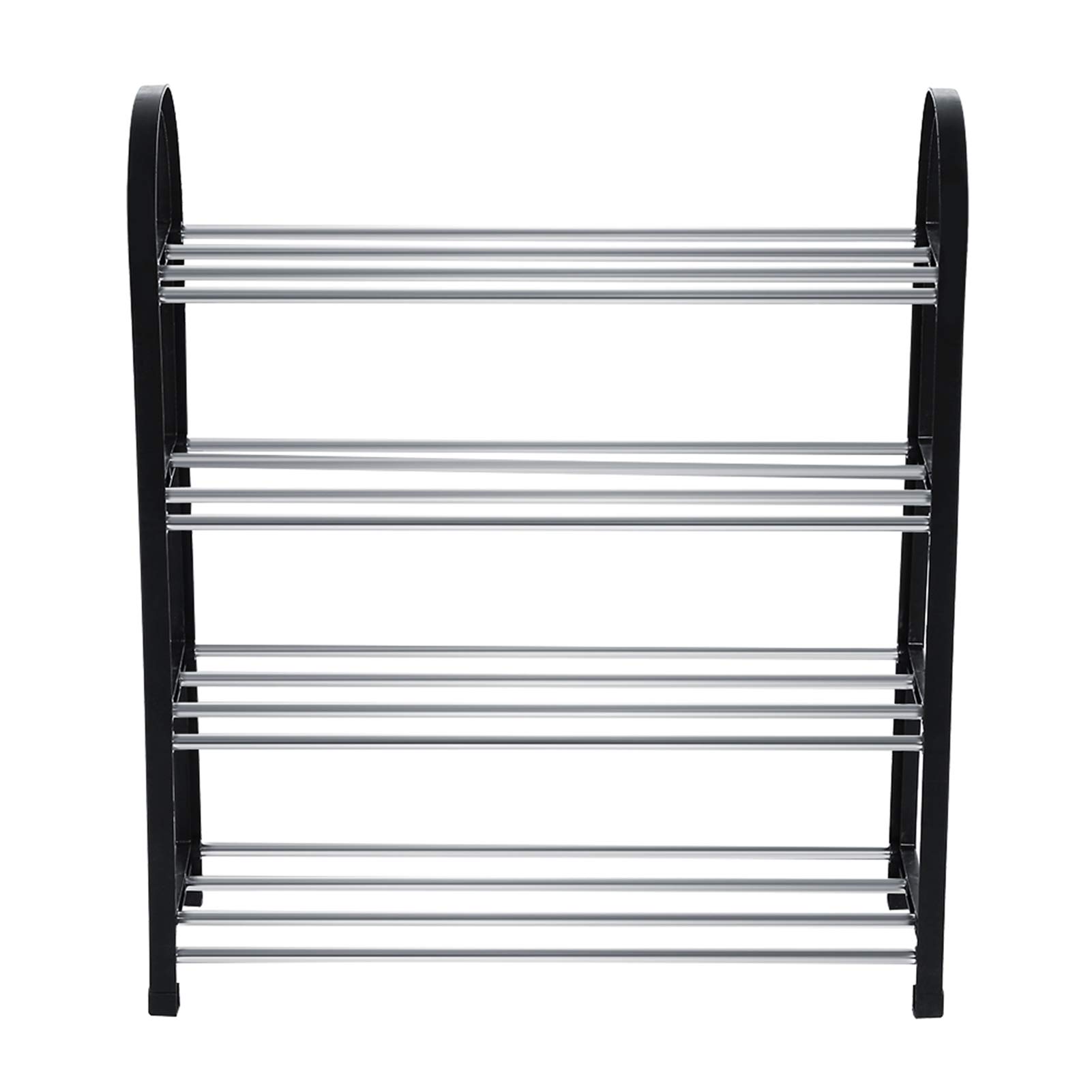Metal Shoe Rack with Plastic & Aluminum Frame - 4-Tier Free Standing Shoe Organizer for Entryway, Closet, Bedroom & Living Room - Space Saving Shoe Storage Shelf (50x19x58cm) - Perfect for Small Apartments & Home Organization
