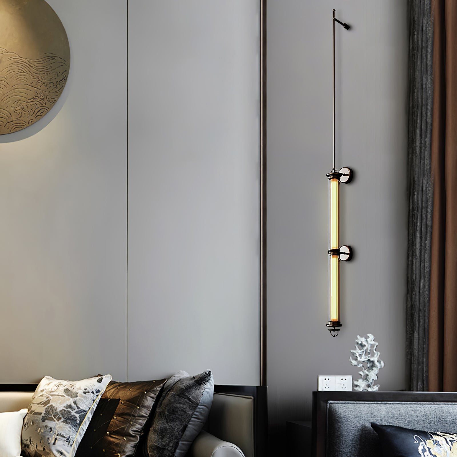 Modern Meridian Vertical Wall Sconce - Adjustable LED Light Fixture for Bedroom, Hallway & Living Room Decor