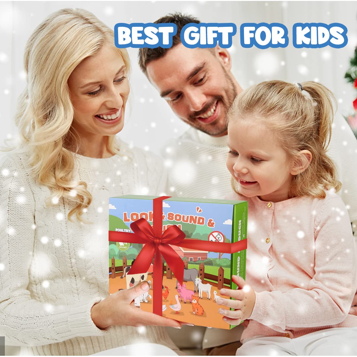 Realistic Farm Animal Figurines Set with 10 Plastic Animals & Sound Book - Educational Learning Toys for Toddlers Ages 3+ | Perfect for Preschool Playtime, Birthday Gifts & Early Childhood Development