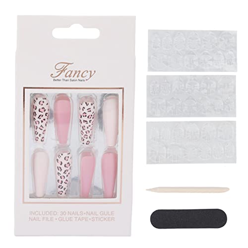 30PCS Full Cover Long False Nail Tips Set - Fashionable Press On Fake Nails for Women - Perfect for Parties, Dances, Weddings & Special Occasions - Easy DIY Nail Art Kit (Style 0070 11A)