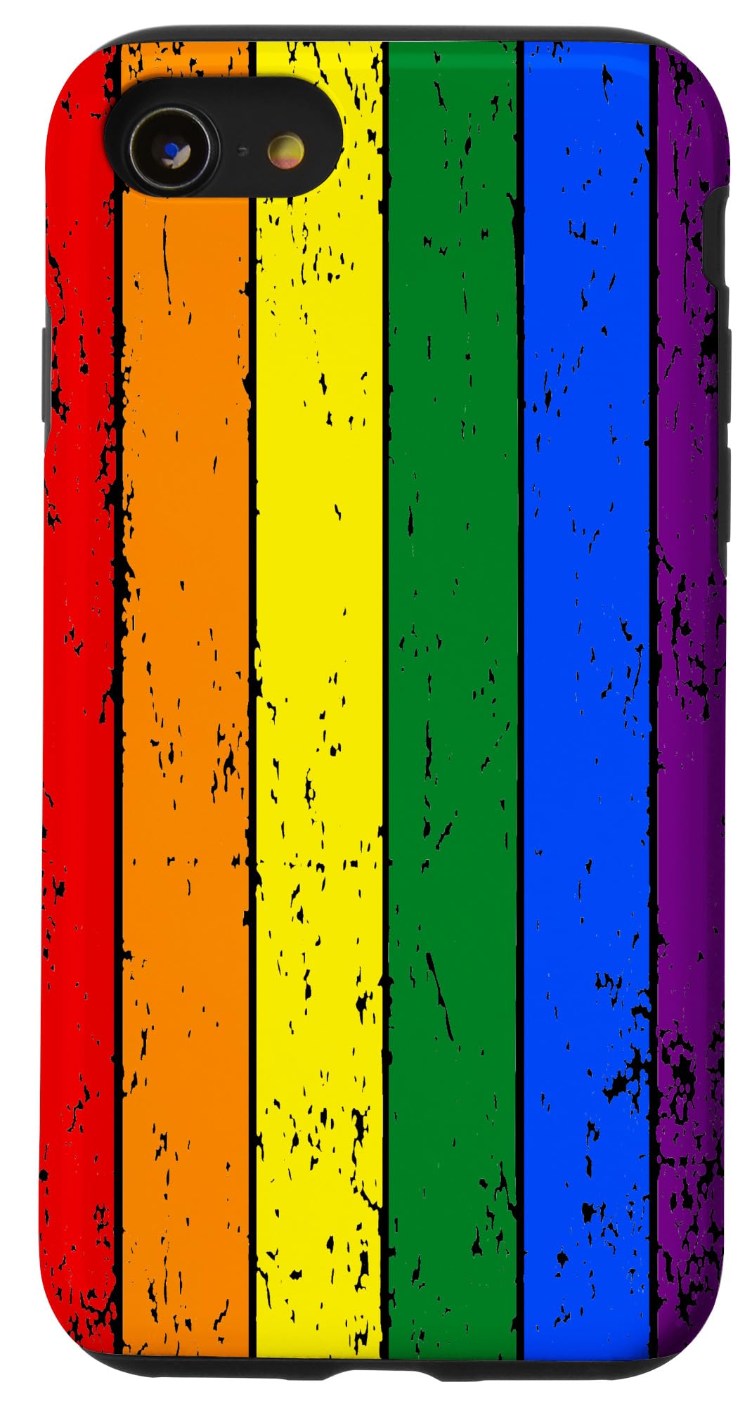 iPhone SE (2020) / 7 / 8 LGBTQ+ Pride Rainbow Flag Phone Case - Vintage Design for Pride Month - Perfect for Celebrations, Parades & Showing Support