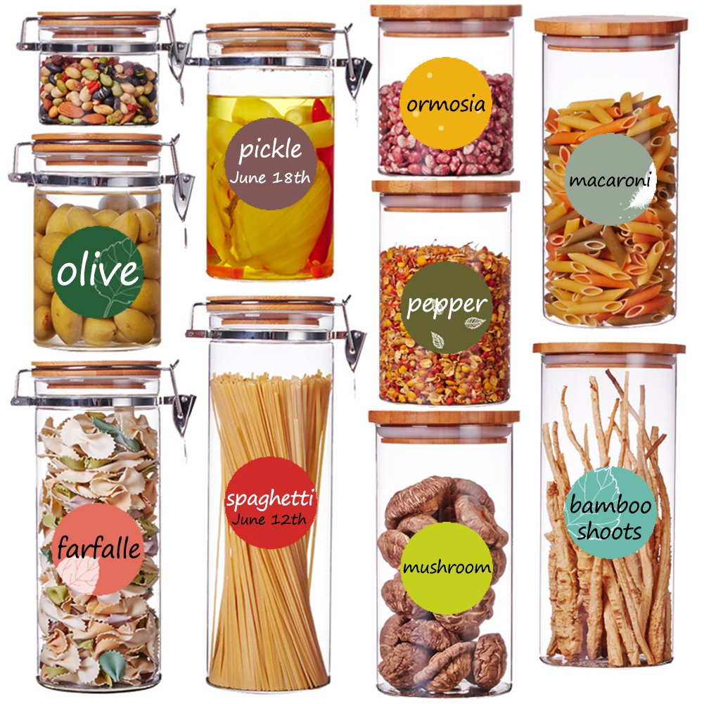 150pcs Waterproof Removable Round Sticker Labels for Bottles & Jars - 2 Sizes with Markers for Kitchen Storage, Food Containers, Canning Lids & Home Organization - Perfect for Pantry, Spice Jars, Freezer Bins & DIY Crafts