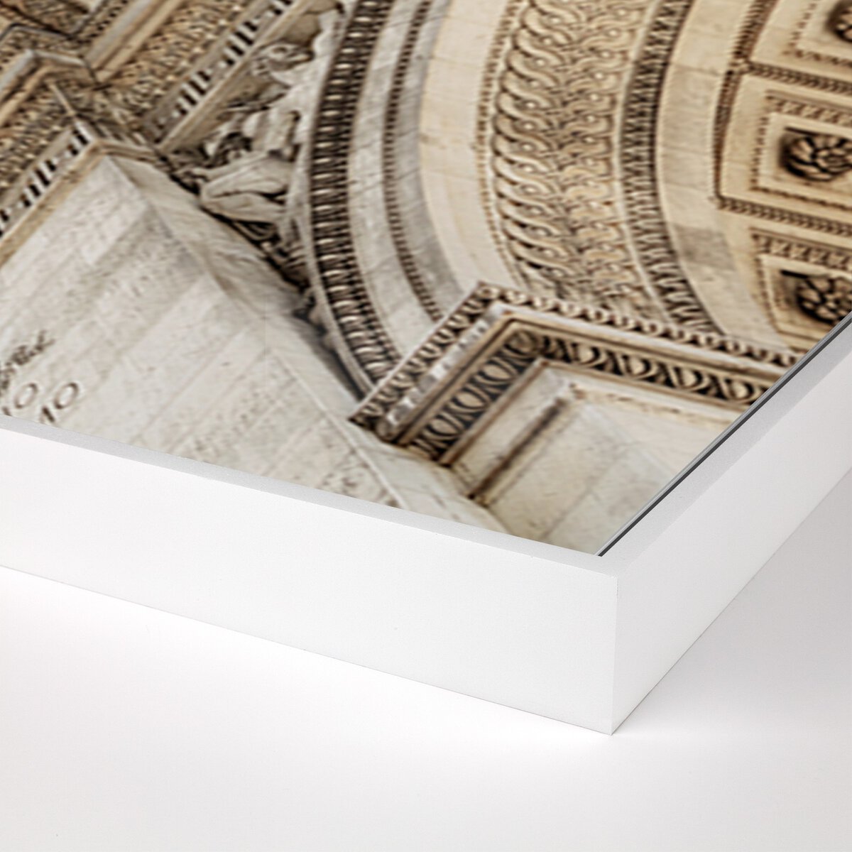 Arc De Triomphe by Guy Sargent - 72x48 Inch White Maple Framed Metal Wall Art - Perfect for Living Room, Bedroom & Office Decor