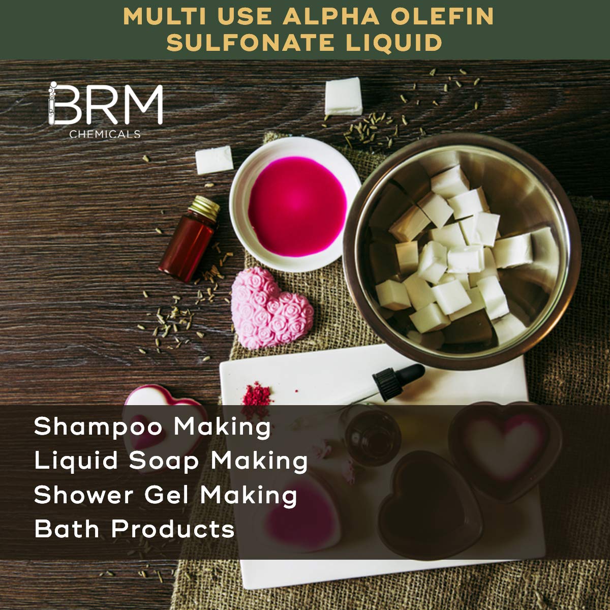 BRM Chemicals ALS Liquid - 500g Ammonium Lauryl Sulfate for Shampoo, Soap, Lotion & Cosmetic DIY | Face, Hair, Skin & Body Care | Perfect for Homemade Beauty Products & Personal Care Formulations