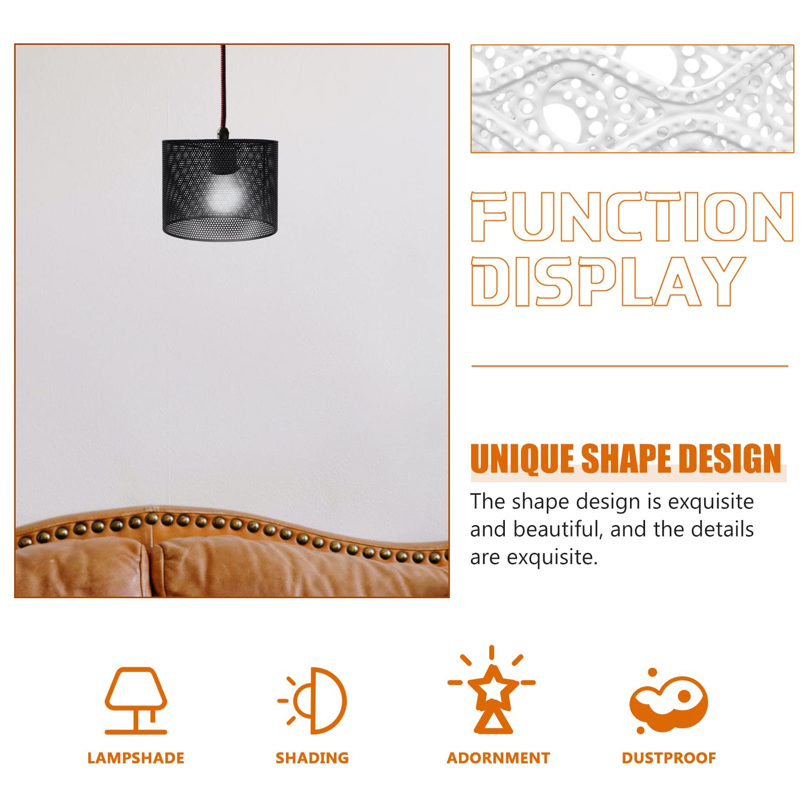 Handcrafted Wrought Iron Hollow Lampshade - Decorative Iron Art Pendant & Table Lamp Shade for Living Room, Bedroom, and Dining Room Lighting