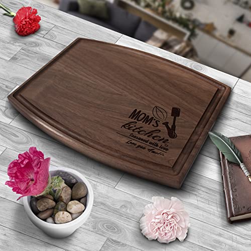 Personalized Engraved Wooden Cutting Board for Mom - Custom Kitchen Gift for Mother's Day, Birthday, Housewarming - Perfect for Cooking, Baking & Home Decor - Unique Homemade Gift for Grandma & Women