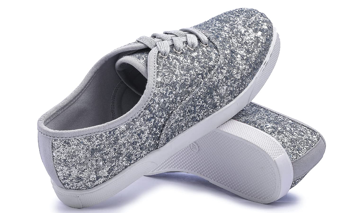 Breeze NOUTHERLY Women's Sparkle Sneakers - Embellished Bling Casual Flats for Party, Wedding & Night Out | Fashion Comfort Shoes for Women