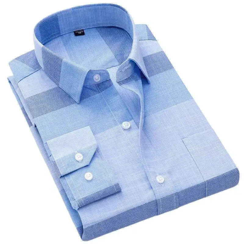 Classic Plaid Dress Shirt for Men - Stylish & Comfortable Formal Wear for Office, Business Meetings & Special Occasions