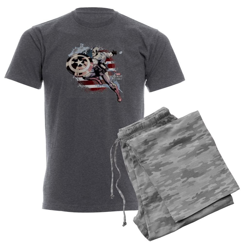 Grunge Captain America Men's Pajamas - Superhero Sleepwear for Marvel Fans | Comfortable Lounge & Sleep Pajama Set for Men