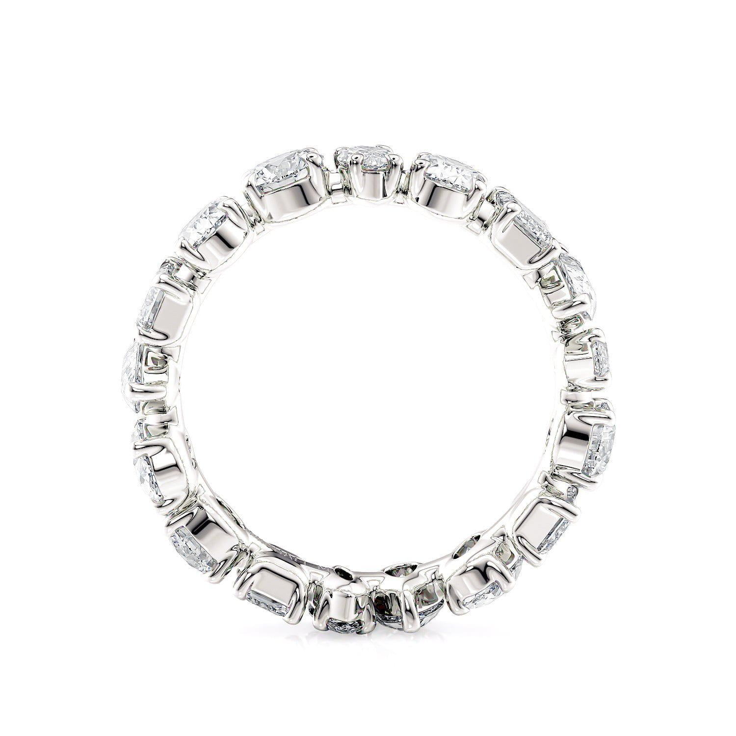 Multi Shape Eternity Band in White Gold - Elegant Wedding Ring for Women, Perfect for Anniversaries & Special Occasions