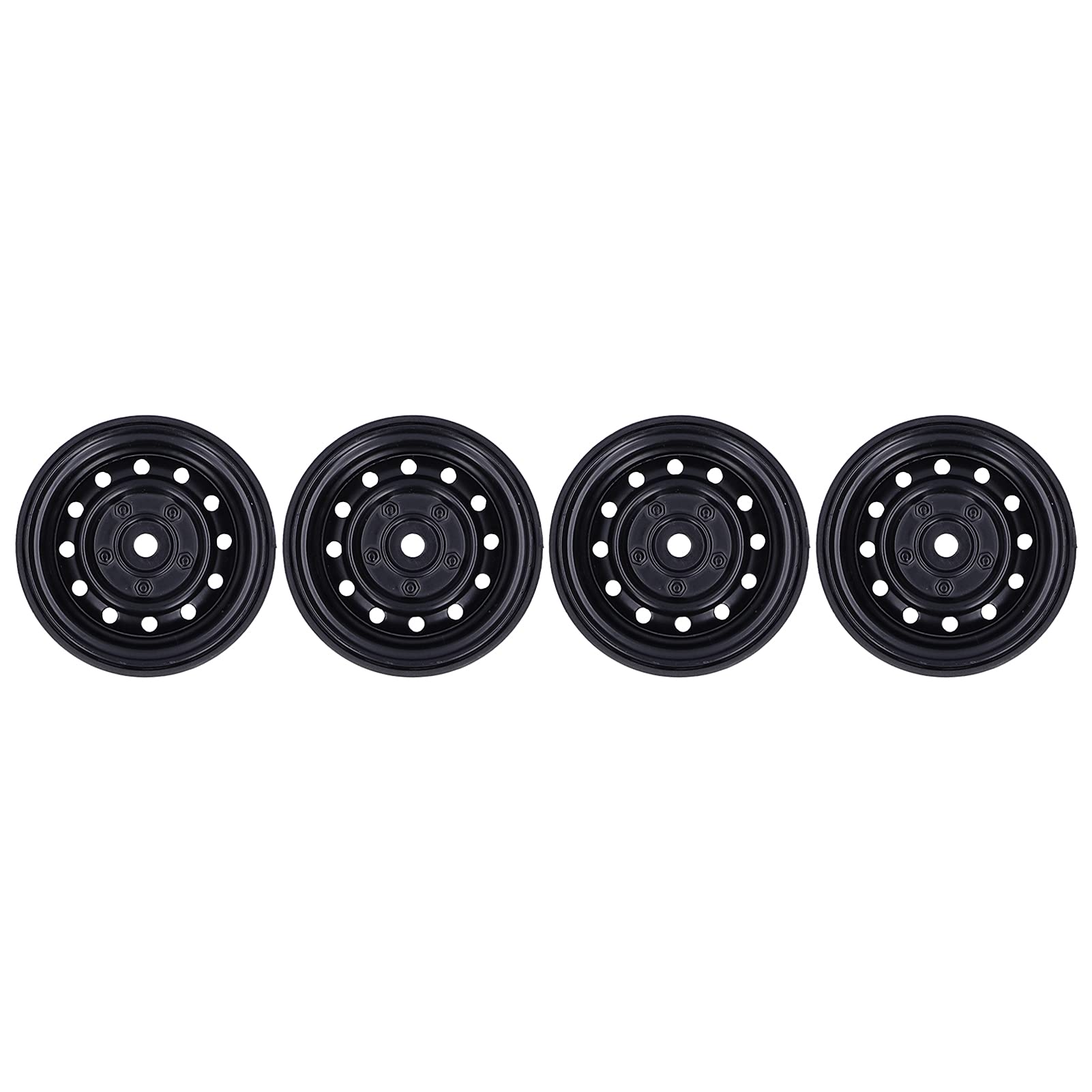 Shanrya RC 12 Holes Wheel Hub - 4Pcs Durable Metal RC Wheel Hubs for TRX4 SCX10 RC Cars - Black Off-Road Upgrade Parts for Crawling & Trail Driving
