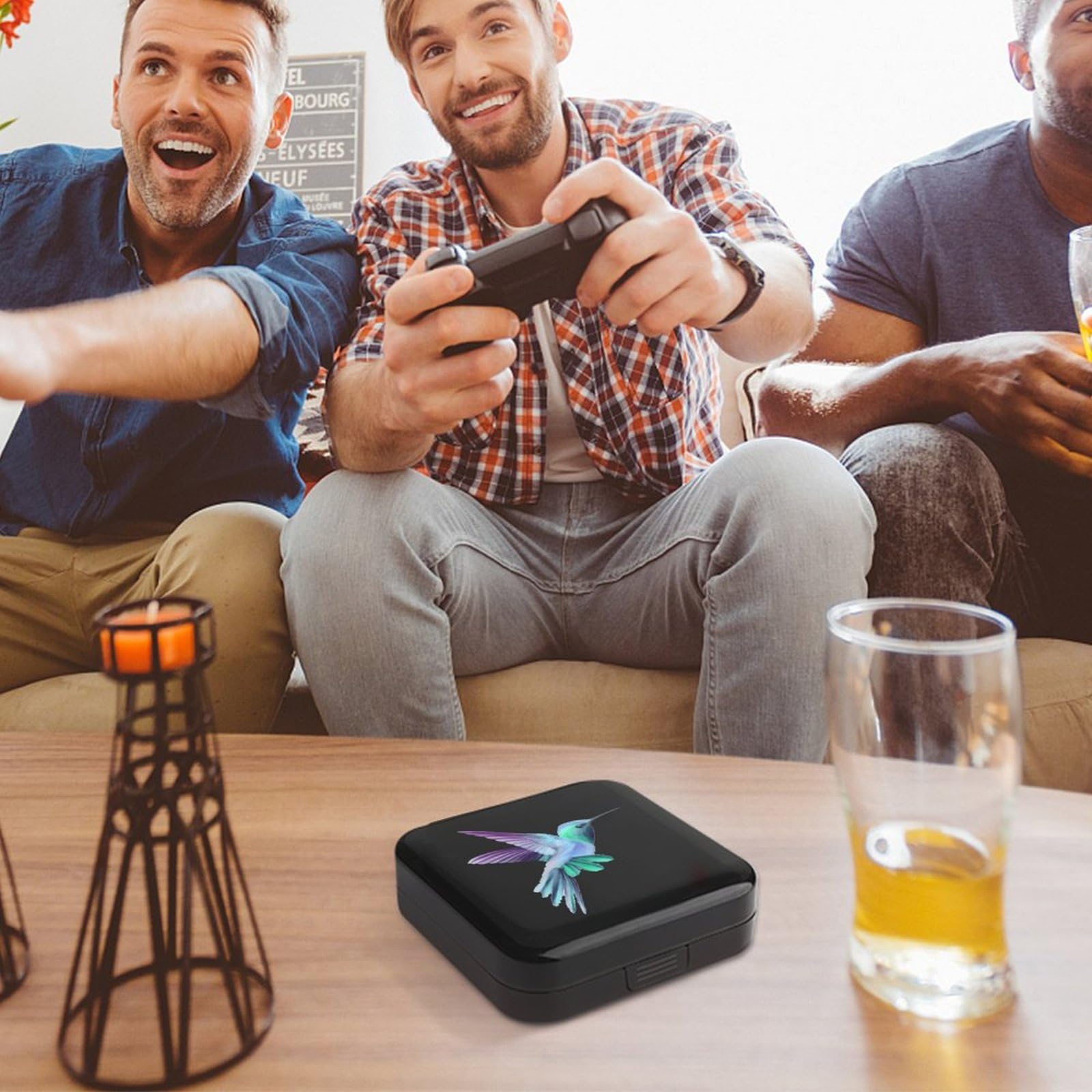 Flying Hummingbird 24-Slot Game Card Holder - Durable Funny Pattern Storage Box for Collectible Cards, Perfect for MTG, Pokémon, and Yu-Gi-Oh! Enthusiasts