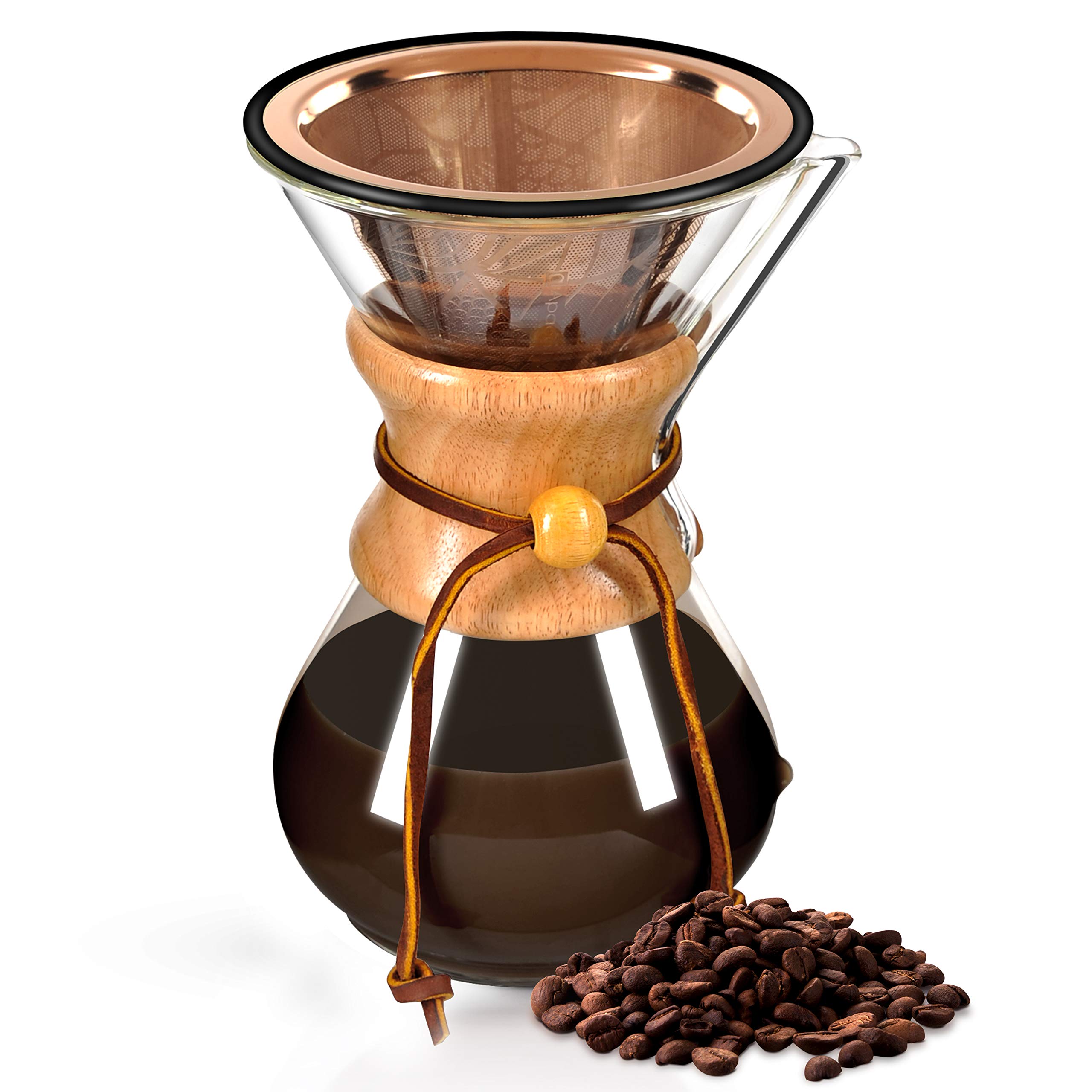 Reusable Stainless Steel Coffee Dripper for Chemex & V60 - Eco-Friendly Pour Over Filter for Home Brewing