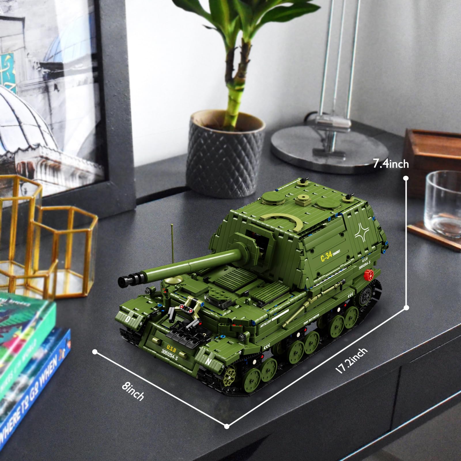 JMBricklayer Military Tank Destroyer Building Kit - 2,436-Piece WW2 Army Battle Truck Model Set for Adults & Teens | Historical Collection Display | Perfect for War History Enthusiasts & DIY Builders | Great Gift for Birthday & Christmas