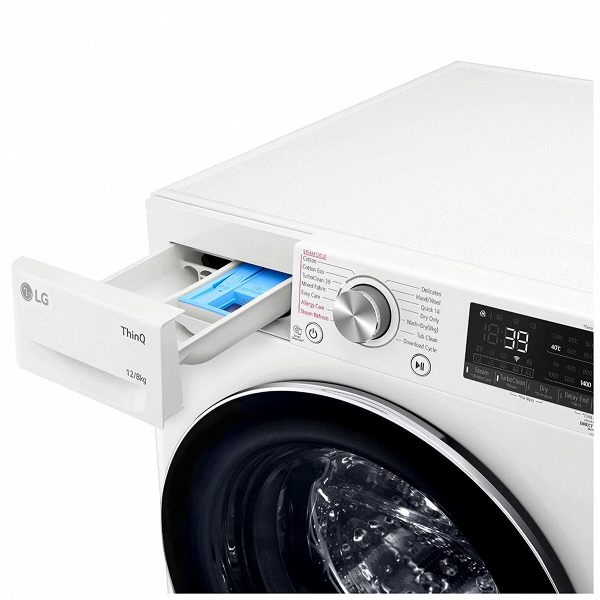 LG Series 9 12kg/8kg Front Load Washer Dryer Combo with Steam Function - White (WVC9 1412W) | Perfect for Small Laundry Rooms & Apartments | Energy Efficient & Quiet Operation