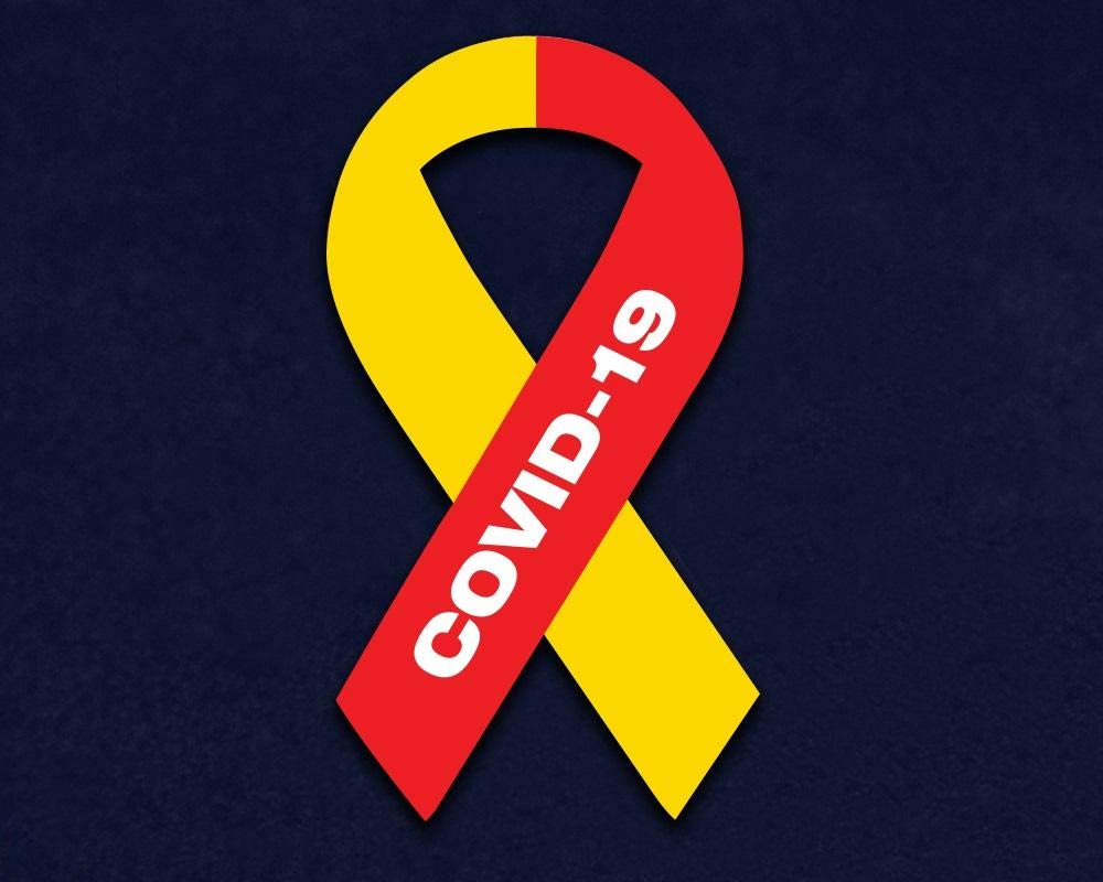 Red & Yellow Large Virus Awareness Ribbon Magnet for Cars & Refrigerators - Strong Adhesive Decorative Car Magnet for Health Awareness & Support - Perfect for Vehicles, Fridges, Lockers & Metal Surfaces