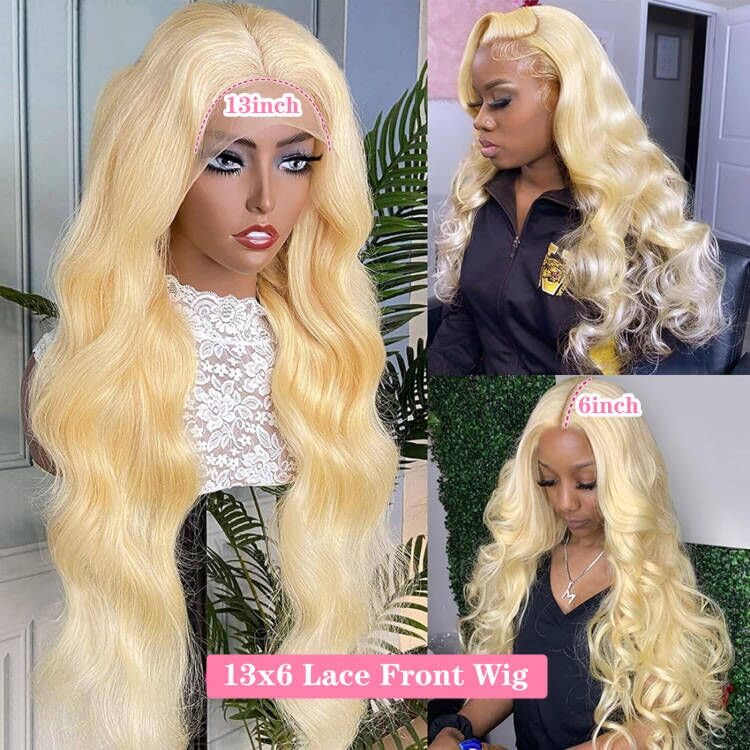 30 Inch 13x6 HD Lace Front Wig Human Hair - Body Wave Blonde 613 Lace Frontal Wig with Pre-Plucked Hairline & Baby Hair (180% Density) - Perfect for Daily Wear, Cosplay, and Special Occasions