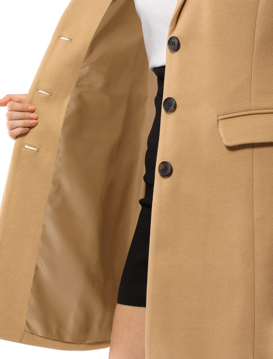 Allegra K Women's Basic Reefer Coat - Classic Navy Blue Wool Peacoat for Fall & Winter | Perfect for Office, Dating & Outdoor Activities