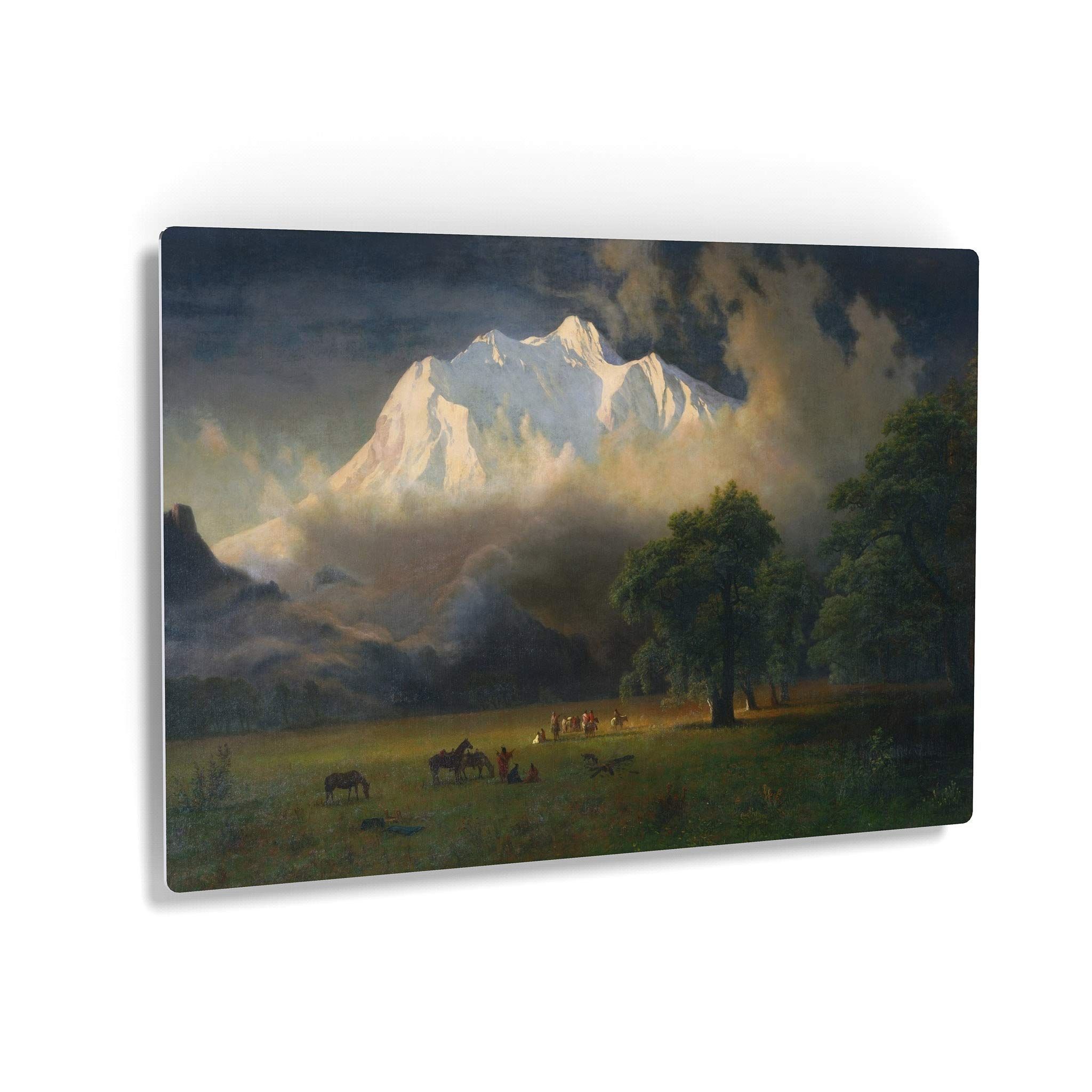 Albert Bierstadt Mount Adams Washington Classic Art Metal Wall Print - 16x24 Oil Painting Reproduction Home Decor - Ready to Hang Made in USA | Living Room, Bedroom, Office Wall Art