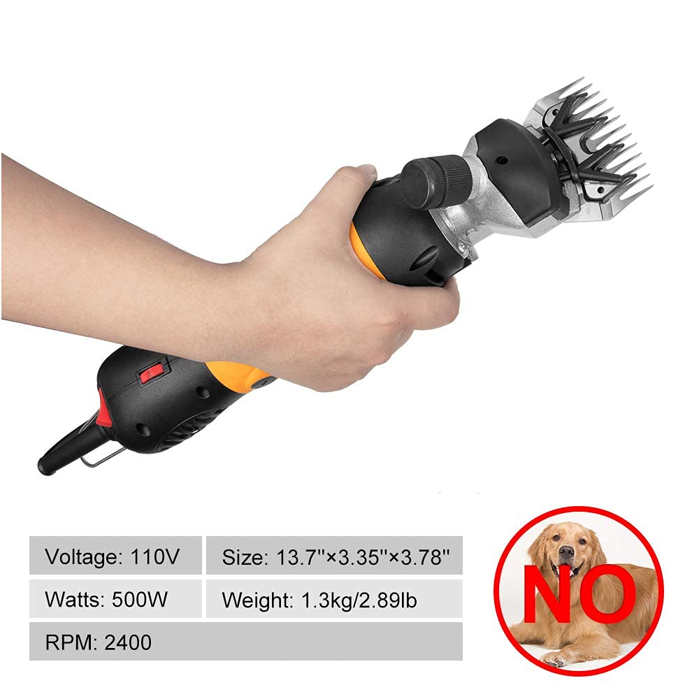 BEETRO 500W Professional Electric Sheep Shears - Heavy Duty Animal Grooming Clippers for Sheep, Alpacas, Goats & Livestock with 6 Speed Settings | Ideal for Farm Use, Wool Harvesting & Pet Grooming