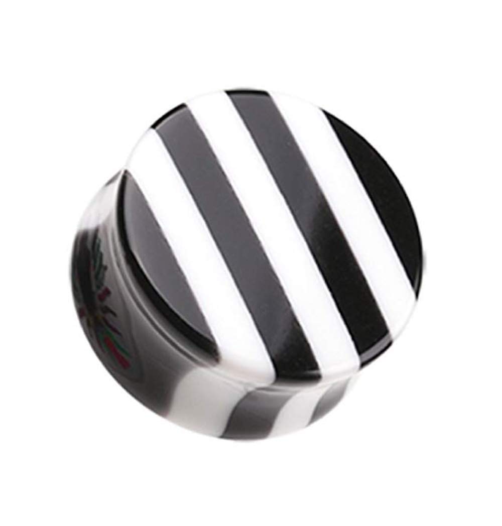 Brilliant Stripes Double Flare Ear Gauges - Punk Jewelry for Stretching