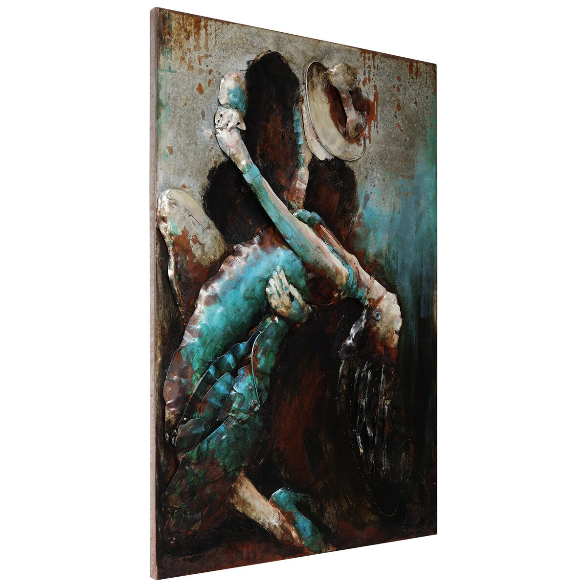 Hand-Painted Mixed Media Iron Wall Art for Ballroom Dancers - Elegant Home Decor for Living Room, Bedroom & Dance Studio