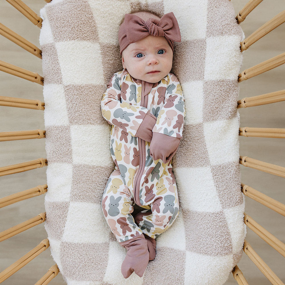 Soft Bamboo Zipper Pajama Set for Women - Cozy Dusty Rose Bunny Print Sleepwear | Perfect for Lounge, Sleep & Relaxation at Home