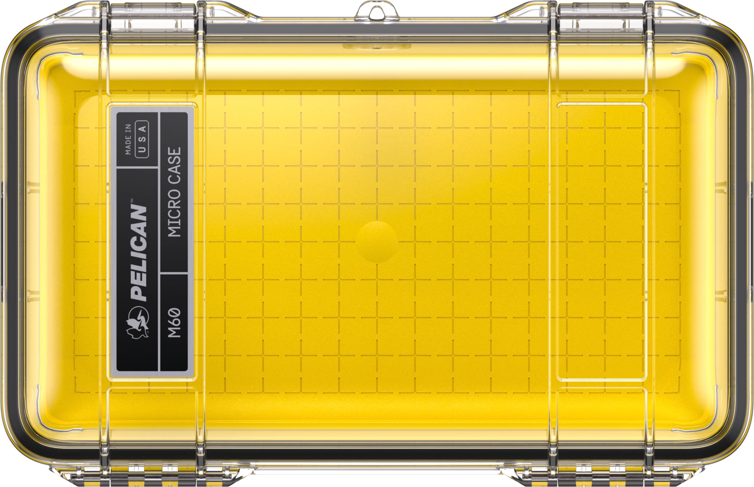 Pelican M60 Micro Waterproof Case - Shockproof Dry Box for iPhone, GoPro, Camera | Outdoor Gear for Camping, Fishing, Hiking, Kayaking & Beach Activities (Yellow/Clear) - Protect Your Electronics from Water, Sand & Drops