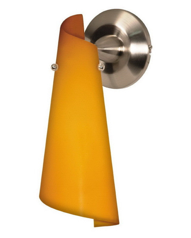 Nuvo Lighting 60 702 Brushed Nickel Wall Sconce with Butterscotch Twist Glass Shade - Perfect for Bedroom, Hallway, and Entryway Lighting