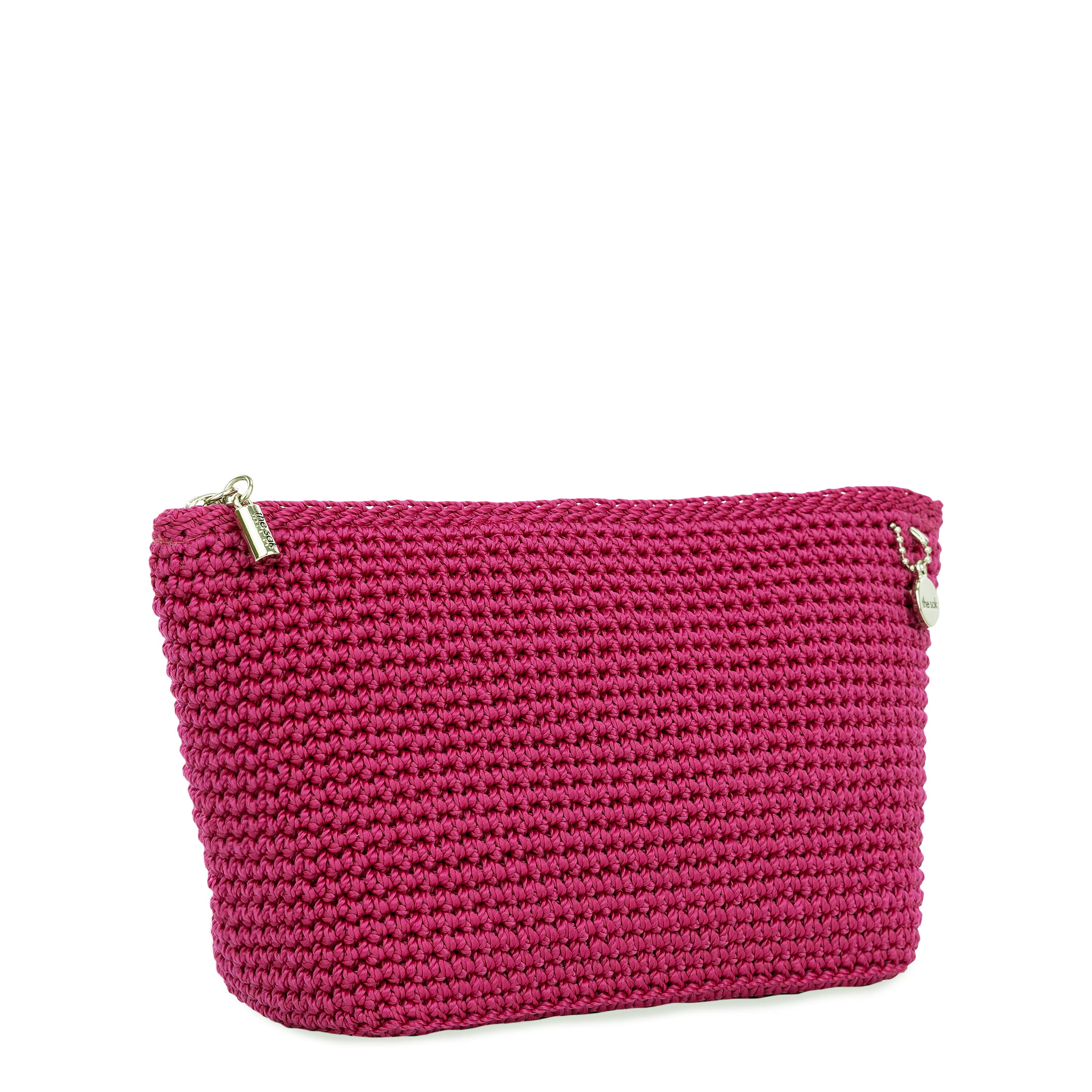 Handmade Crochet Essential Pouch - Pinkberry Color, Perfect for Travel, Makeup & Daily Essentials Storage