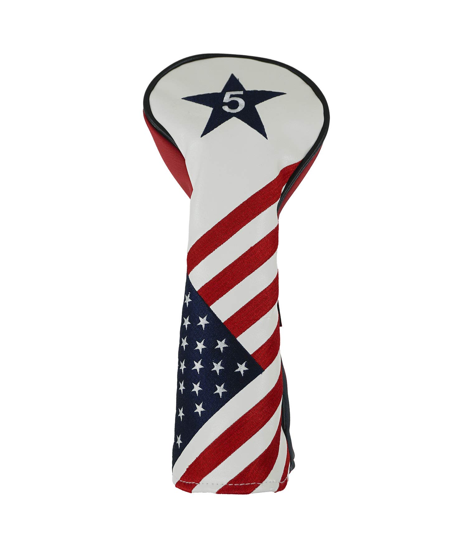 Ram Golf USA Stars and Stripes PU Leather Headcover - Premium Driver/Wood Hybrid Protector for Golf Enthusiasts on the Course
