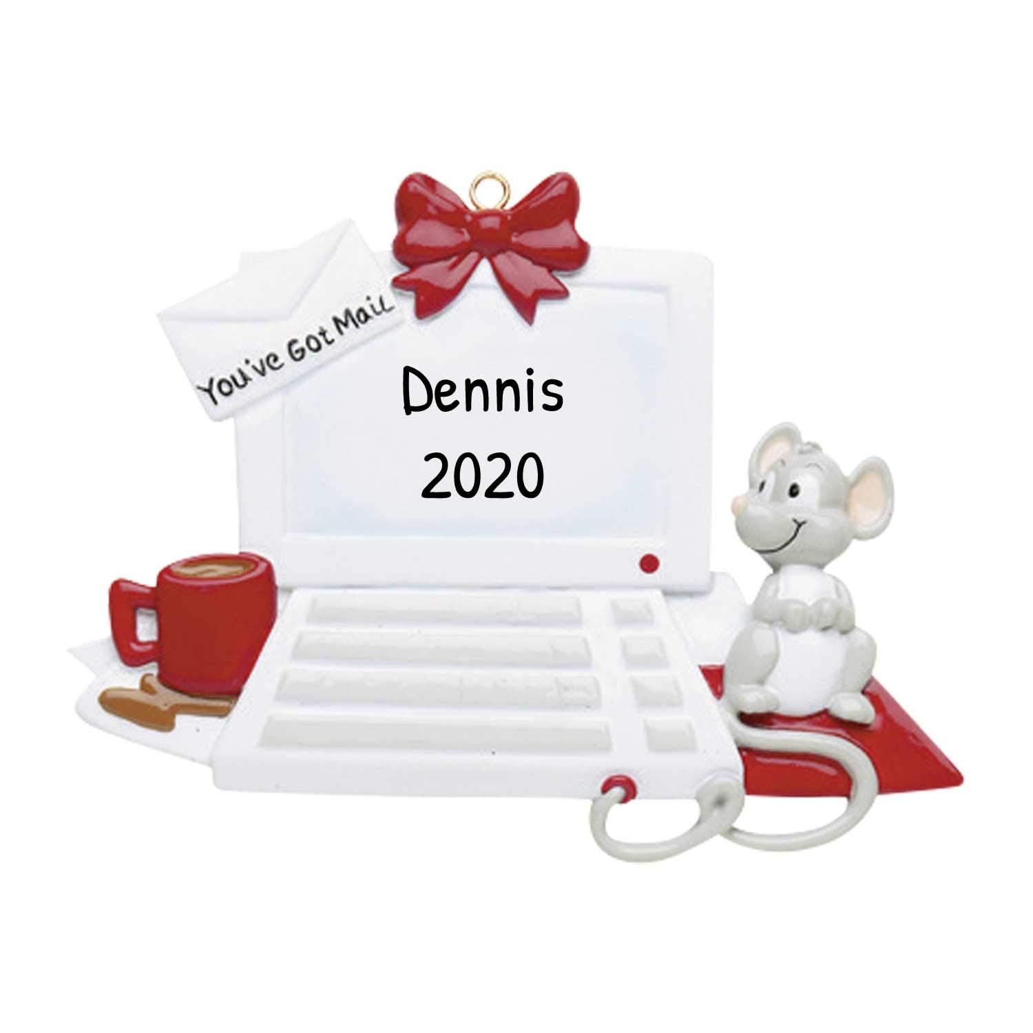 2024 Personalized Laptop Christmas Ornament - Tech-Themed Computer Decor for Holiday Trees | Perfect Gift for Office Workers & Tech Lovers | Use for Christmas Tree Decor, Office Desk Display & Secret Santa Gifts