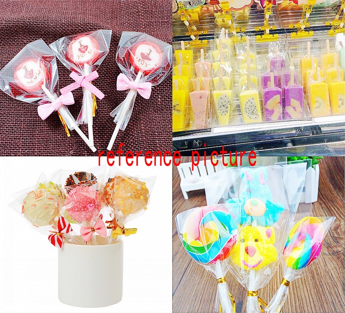 JZK 200 Clear Rectangle Cellophane Treat Bags with Ties for Candy, Snacks & Confetti - Perfect for Wedding Favors, Birthday Parties, Christmas, Halloween & Baby Showers