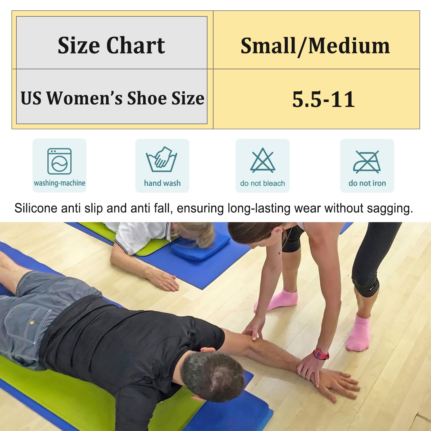 Non-Slip Pilates Socks with Grips for Women - Anti-Skid Yoga Socks for Pure Barre, Hospital Use & Athletic Activities - Perfect for Barre Classes, Yoga Practice, Nursing and Home Workouts