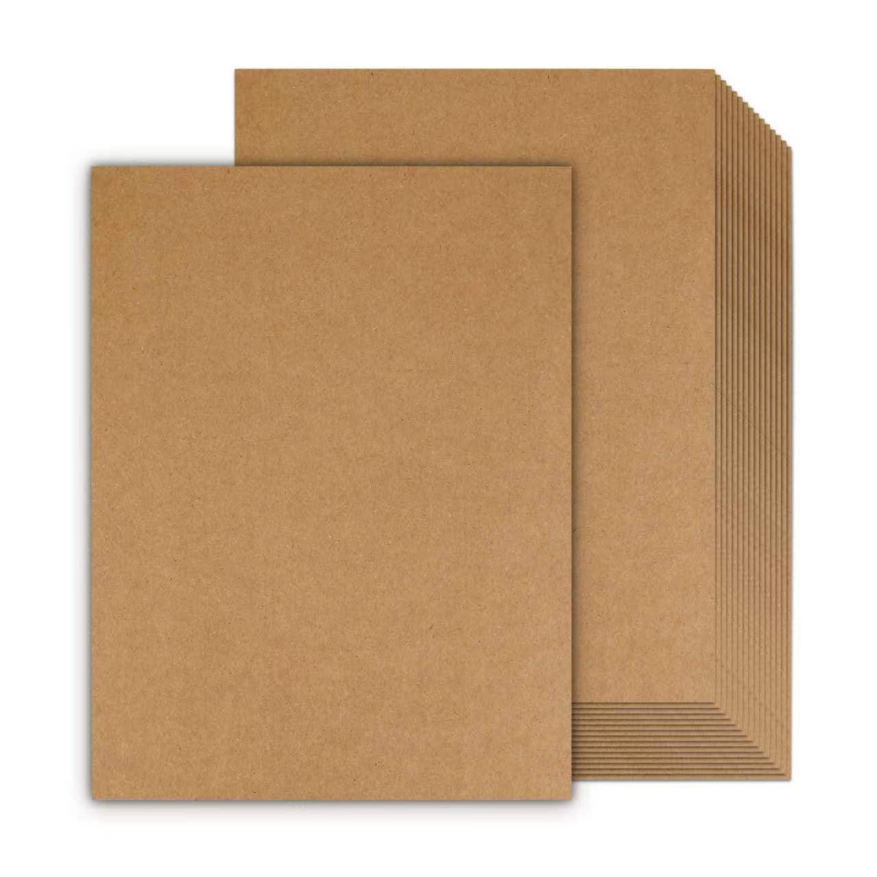 Goefun 100 Sheets Kraft Brown Cardstock Paper 8.5 x 11 Inches - 80lb Heavy Duty Printer Paper for Invitations, Menus, DIY Cards, Scrapbooking & Craft Projects - Perfect for Wedding Stationery, Gift Wrapping & Home Decor
