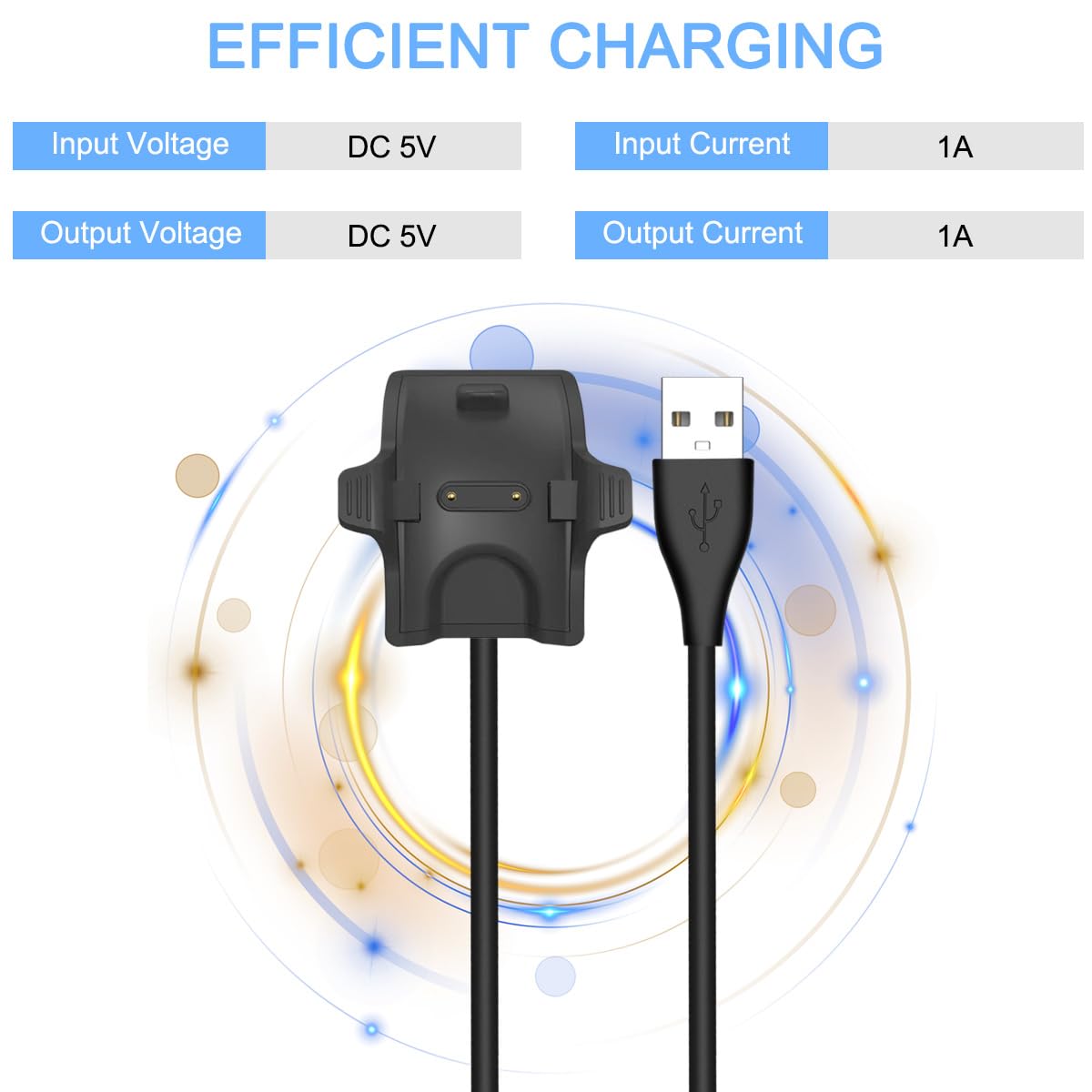 DKARDU Replacement USB Charging Cable for Honor Band 5/4, Huawei Band 4 Pro/3/3 Pro Smartwatch - 3.3FT Charging Dock with USB to USB-C Adapter | Perfect for Home, Office & Travel Use