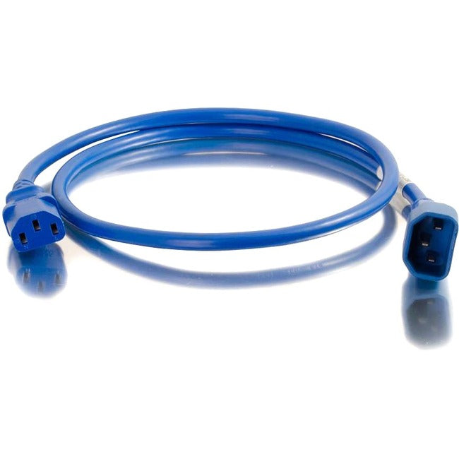 1Ft 18Awg Power Cord (IEC320C14 to IEC320C13) - Blue Computer Power Cable for PC, Monitor, Printer & Office Equipment - Durable & Safe Electrical Cord for Home & Office Use