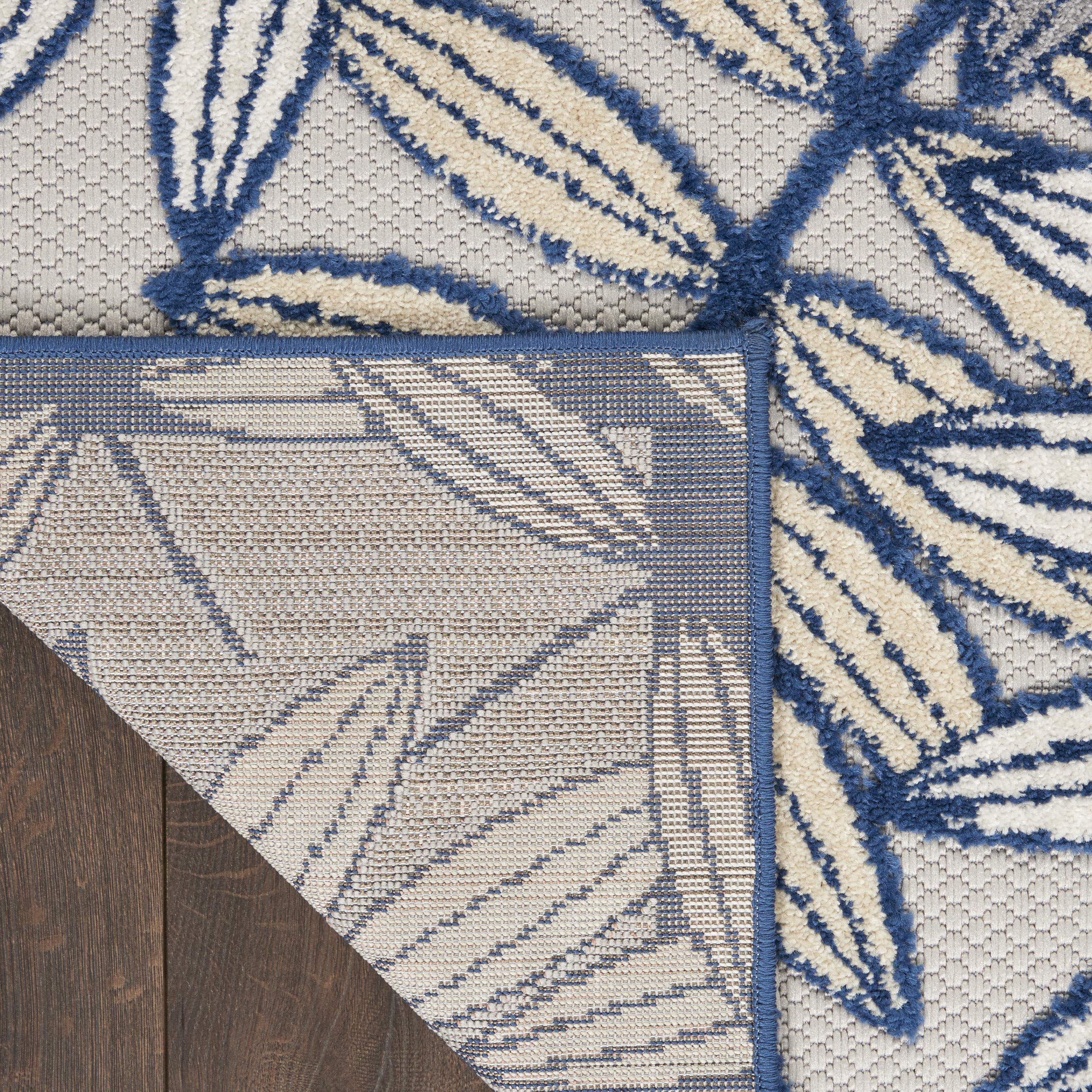 Nourison Aloha 6' x 9' Indoor/Outdoor Area Rug - Ivory & Navy Stripe - Easy Clean, Non-Shedding, Stain Resistant - Perfect for Living Room, Bedroom, Dining Room, Patio, Deck & Backyard - Soft & Durable for High Traffic Areas