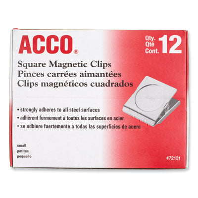 ACCO Magnetic Clips 12-Pack - 0.88 Inch Jaw Capacity Silver Office Clips for Paper, Documents, Whiteboards & Fridge Organization (Office, Home, School Use)