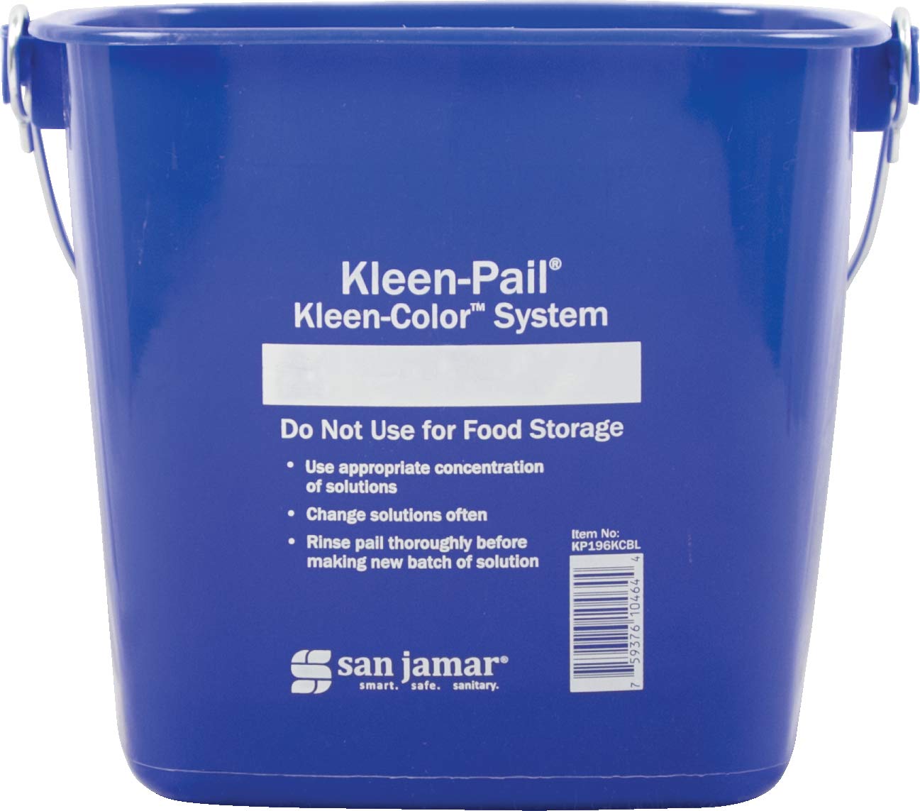 San Jamar Kleen-Pail® 6-Quart Blue Plastic Cleaning Bucket for Kitchen, Bathroom & Commercial Use - Durable Multipurpose Utility Pail with Handle