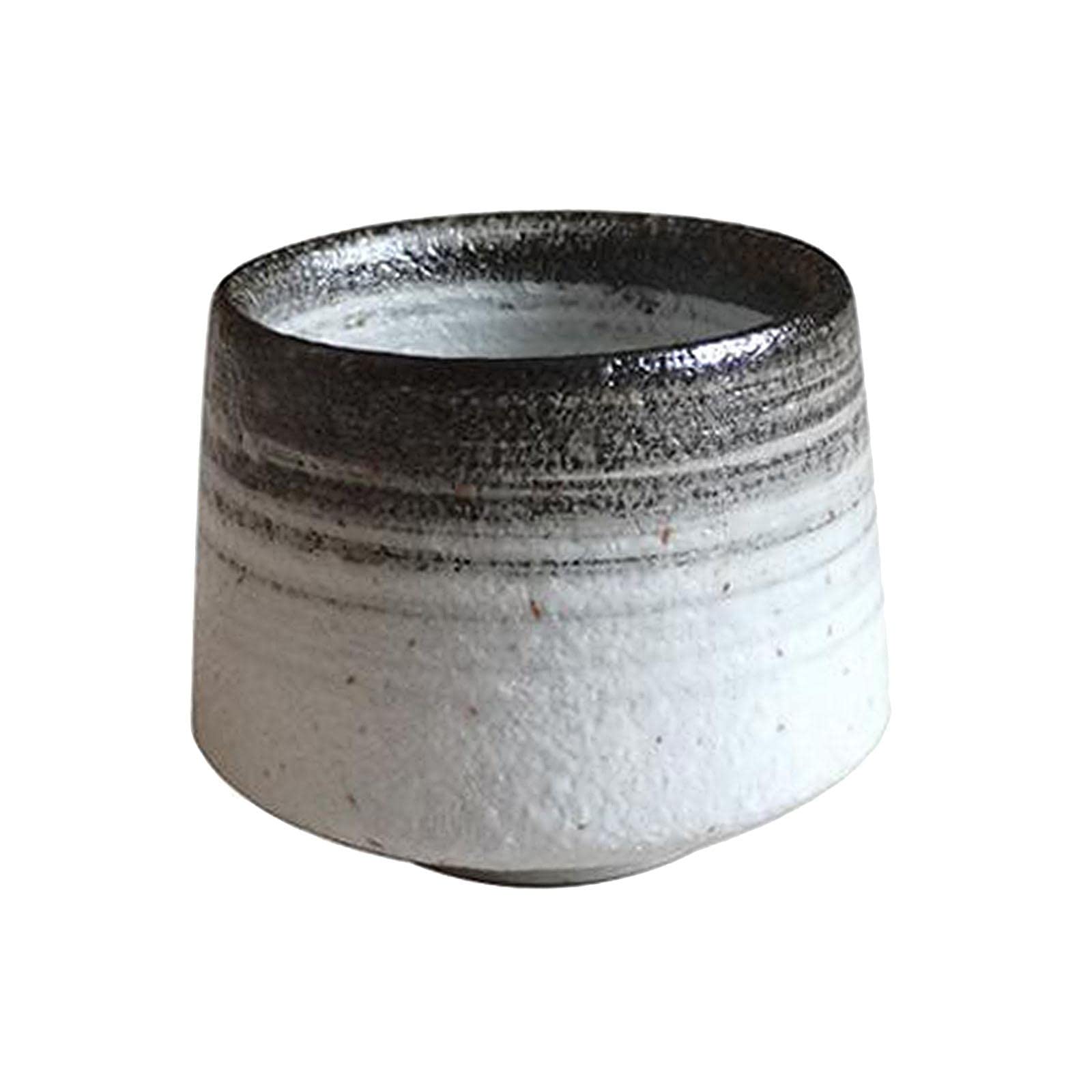 Hand-Painted Ceramic Soup & Coffee Cup - Black Coarse Pottery Mug with Artistic Design for Home, Office & Gifts | Microwave & Dishwasher Safe