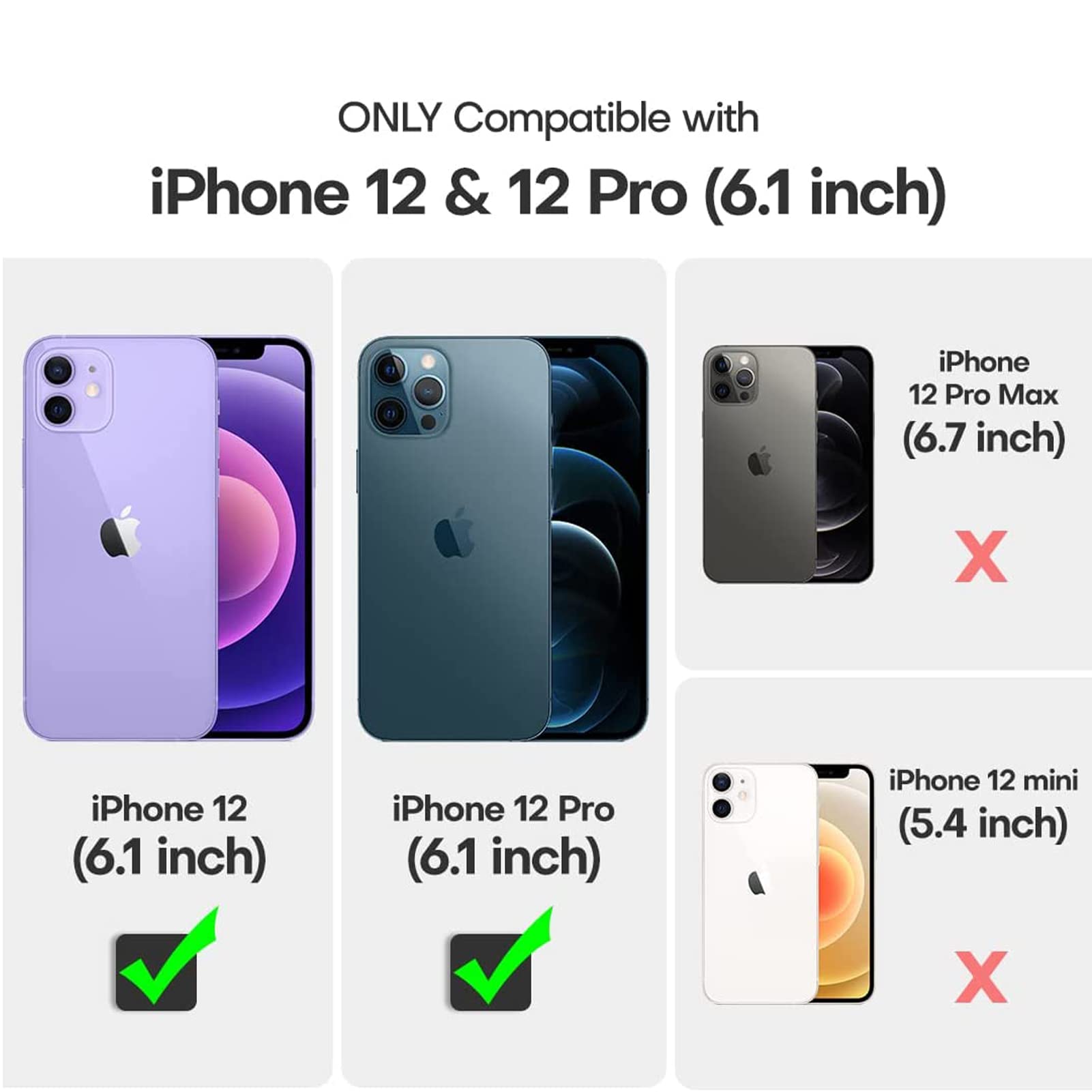 10000mAh Battery Case for iPhone 12/12 Pro - Rechargeable Protective Charging Case with Wireless Charging & CarPlay Support | Portable Extended Power for Travel, Work & Daily Use (6.1 inch, Black)