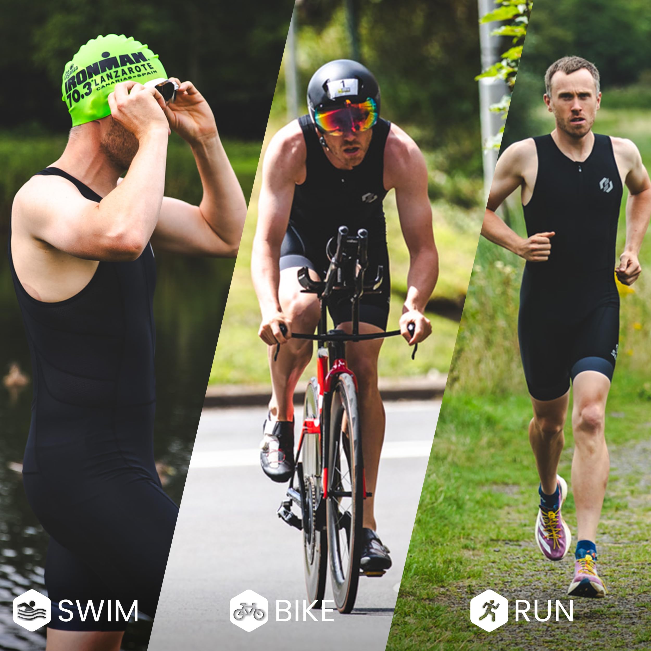 High-Performance Men's Triathlon Suit - Breathable Sleeveless Trisuit with 2 Storage Pockets for Cycling, Running & Swimming - Lightweight & Durable for Ironman & Sprint Races