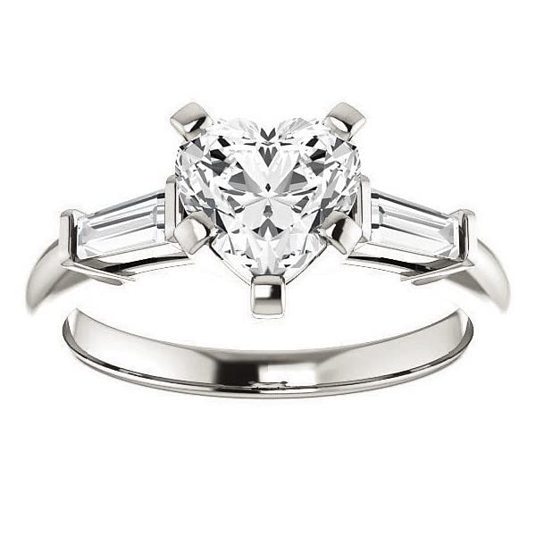 4 Carat Heart-Shaped Colorless Moissanite Engagement Ring for Women - Sterling Silver/Solid Gold Wedding Band Set - 5-Prong Diamond Solitaire Bridal Ring - Perfect for Proposals, Anniversaries & Special Occasions